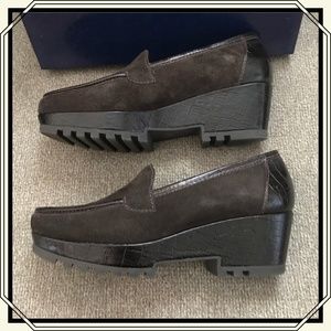 Donald J. Pliner Riza Wedge Loafers Leather Heels